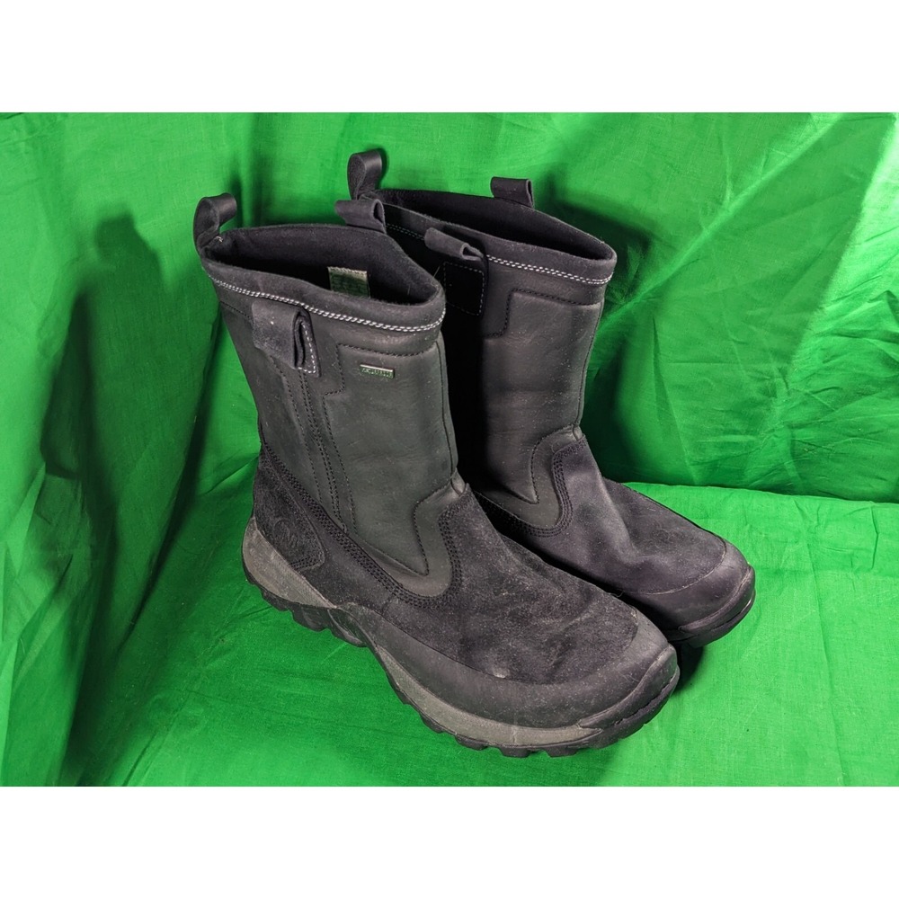 Merrell Winter Boots Black Leather Waterproof Pull On Ankle Booties Size 10